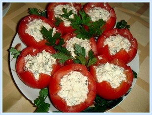 Рецепт помидоров, фаршированных салатом